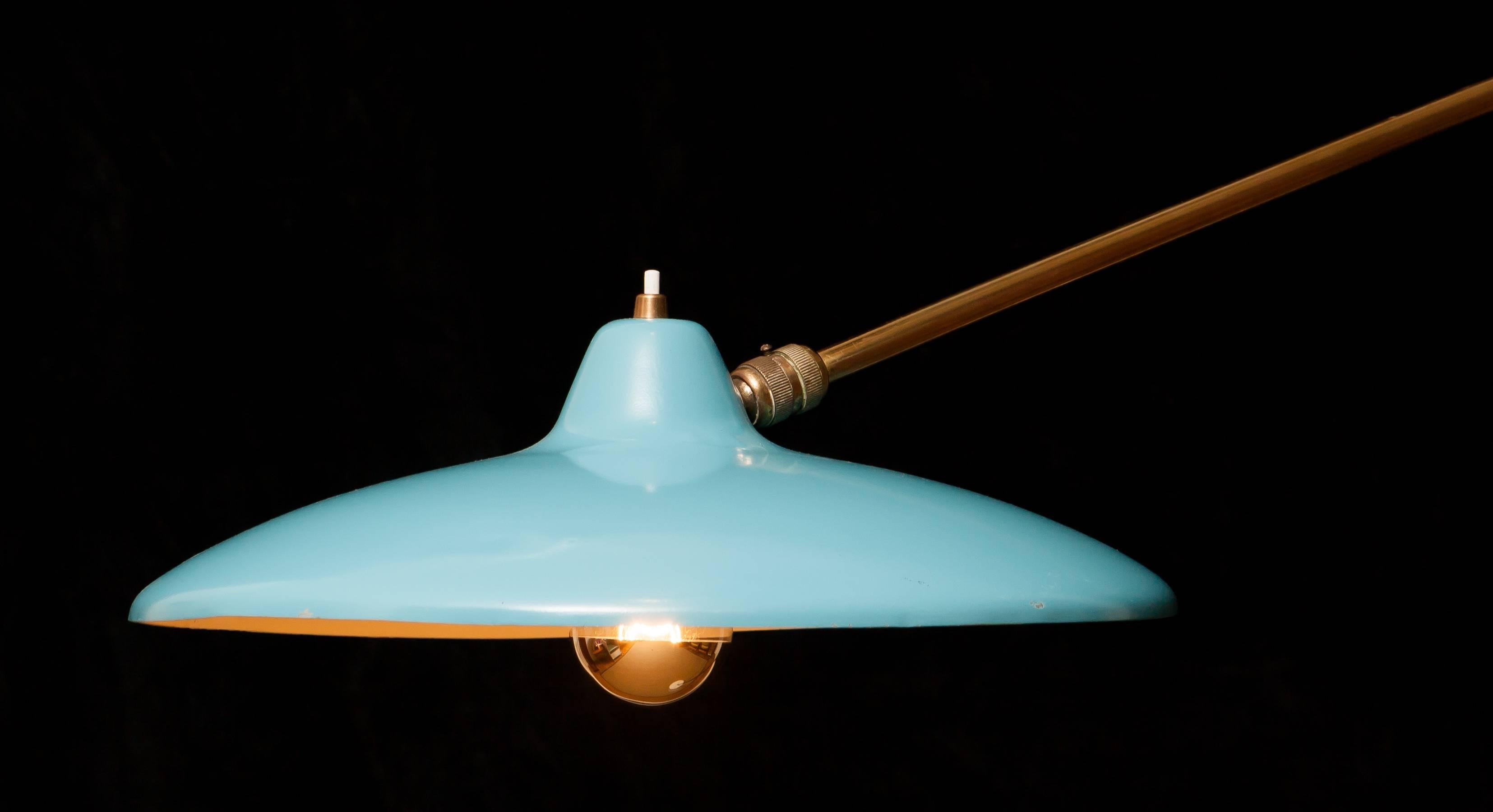 Italian 1950s, Floor Lamp by Stilnovo in Blue/Black