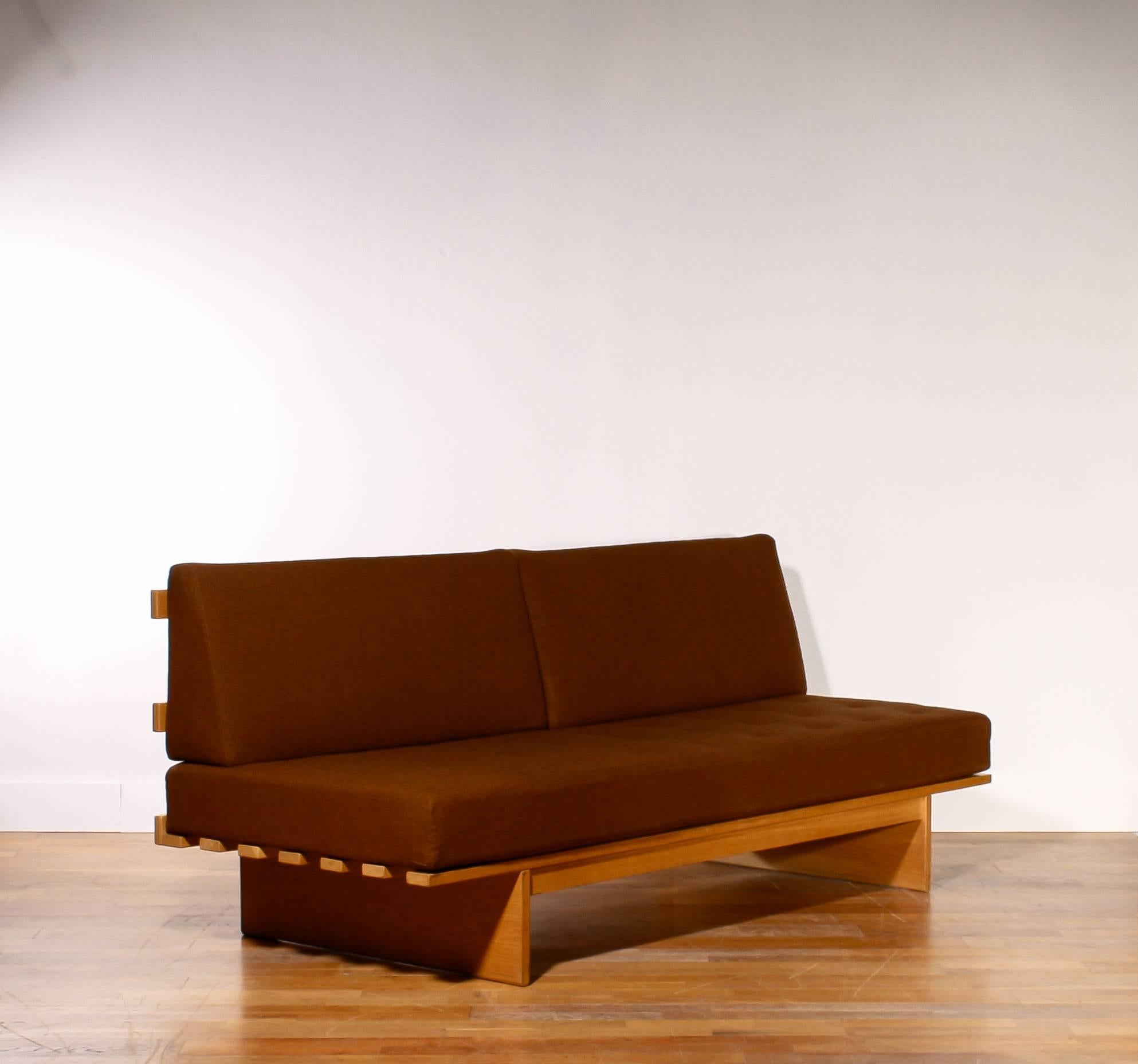 1960s Oak and Wool Daybed by DUX In Excellent Condition In Silvolde, Gelderland