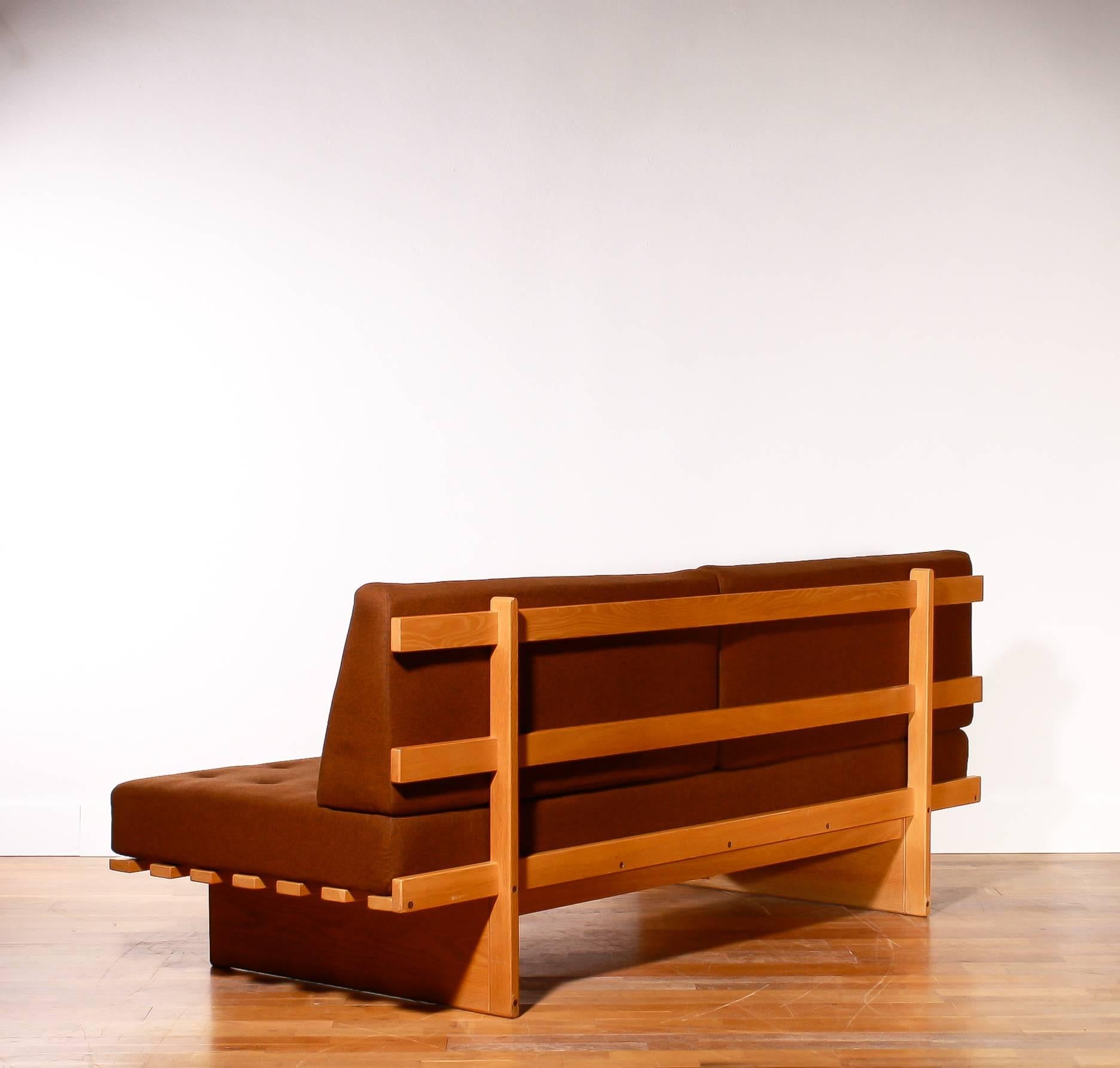 Mid-20th Century 1960s Oak and Wool Daybed by DUX