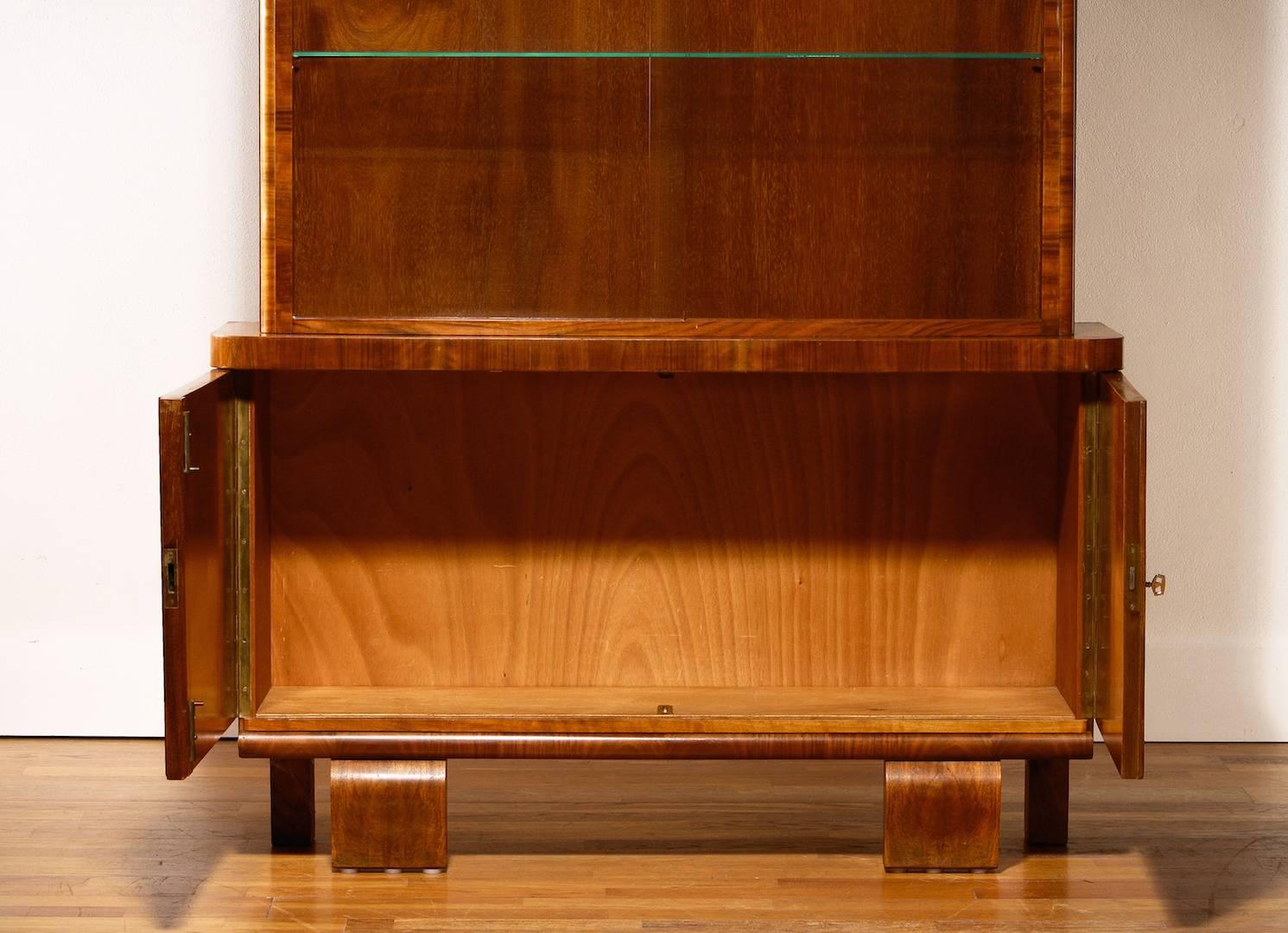 1930s, Art Deco Walnut Display Cabinet 2