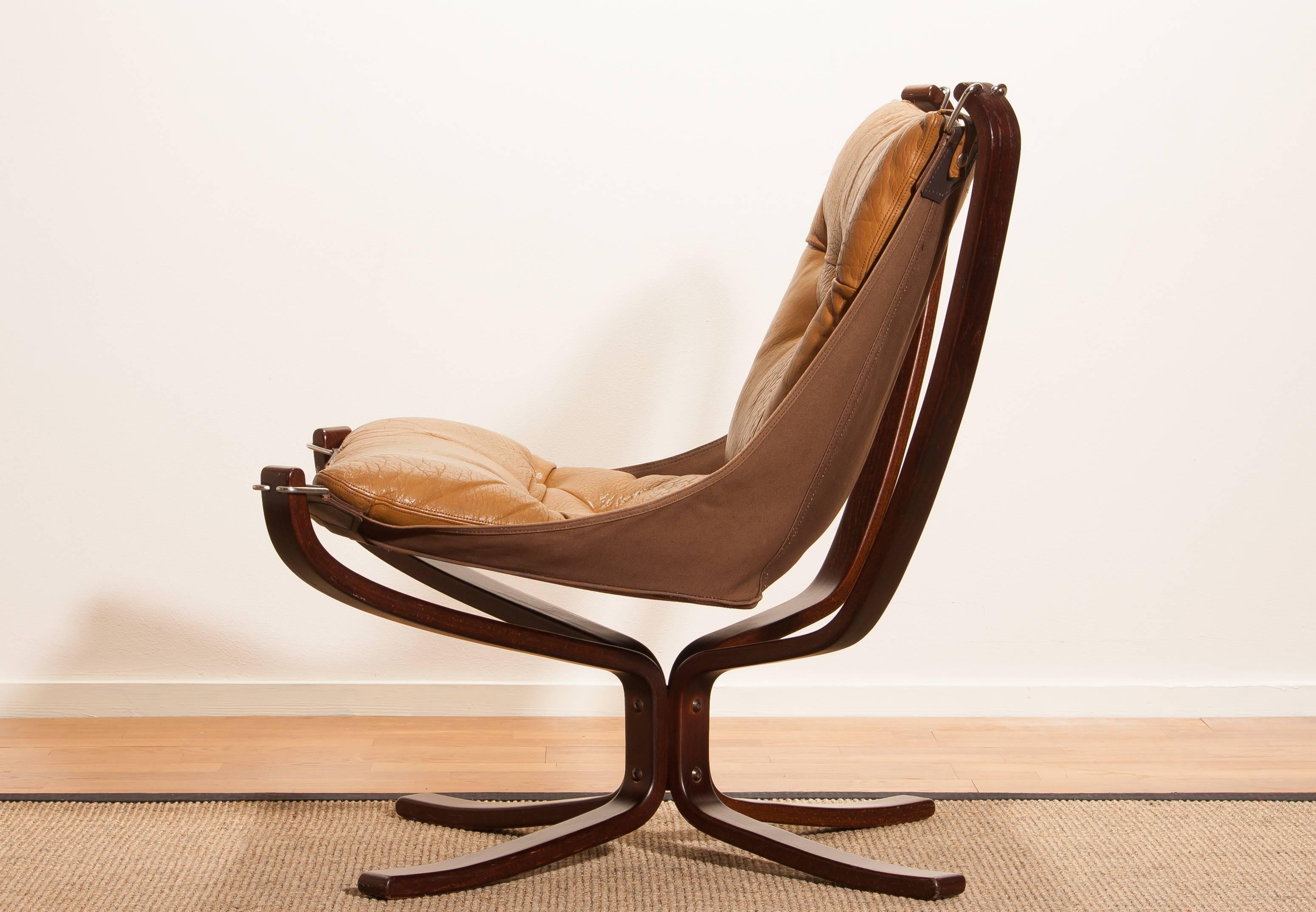 1970s, Camel Leather 'Falcon' Lounge or Armchair by Sigurd Ressell 3