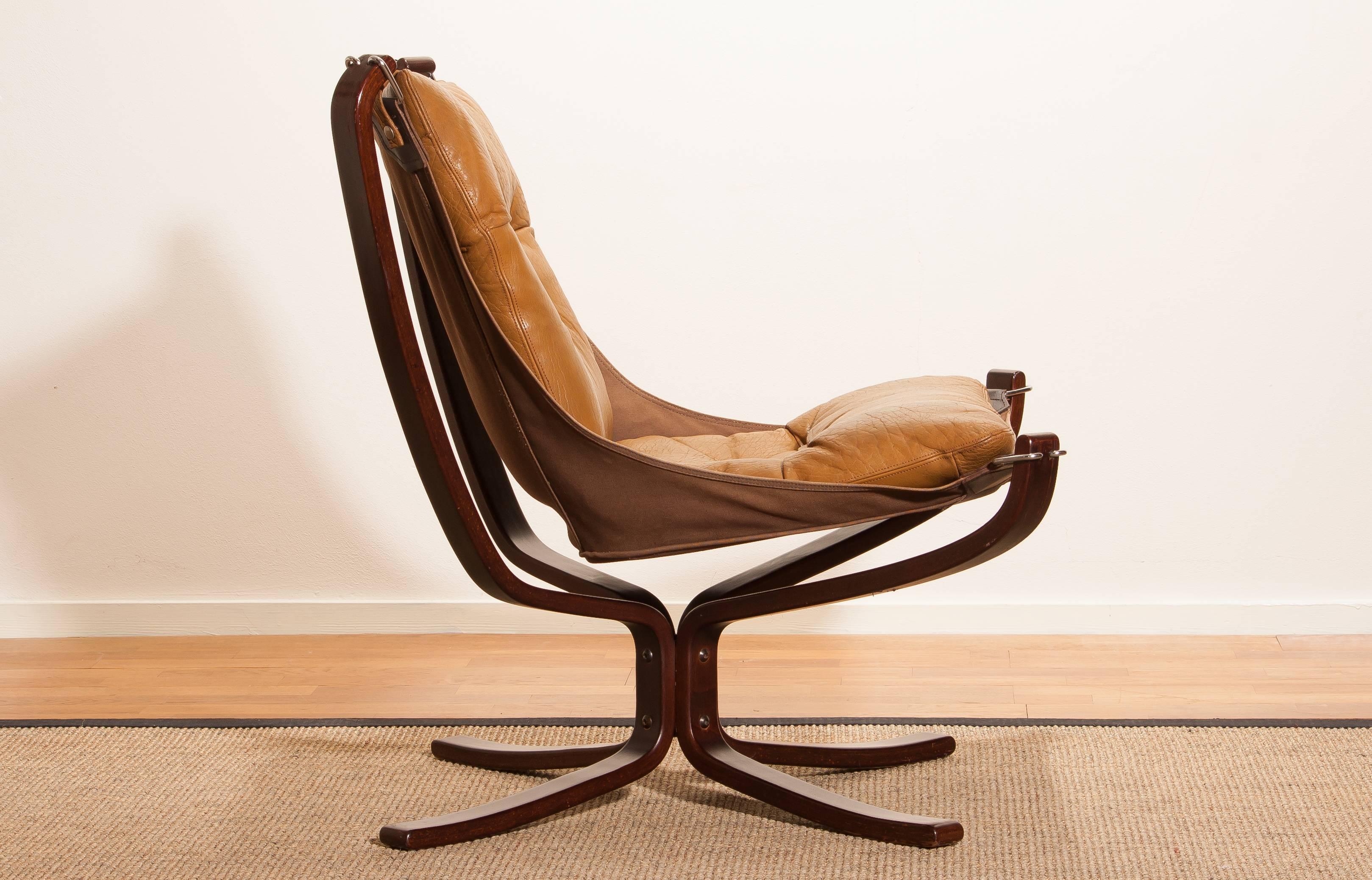 1970s, Camel Leather 'Falcon' Lounge or Armchair by Sigurd Ressell 2