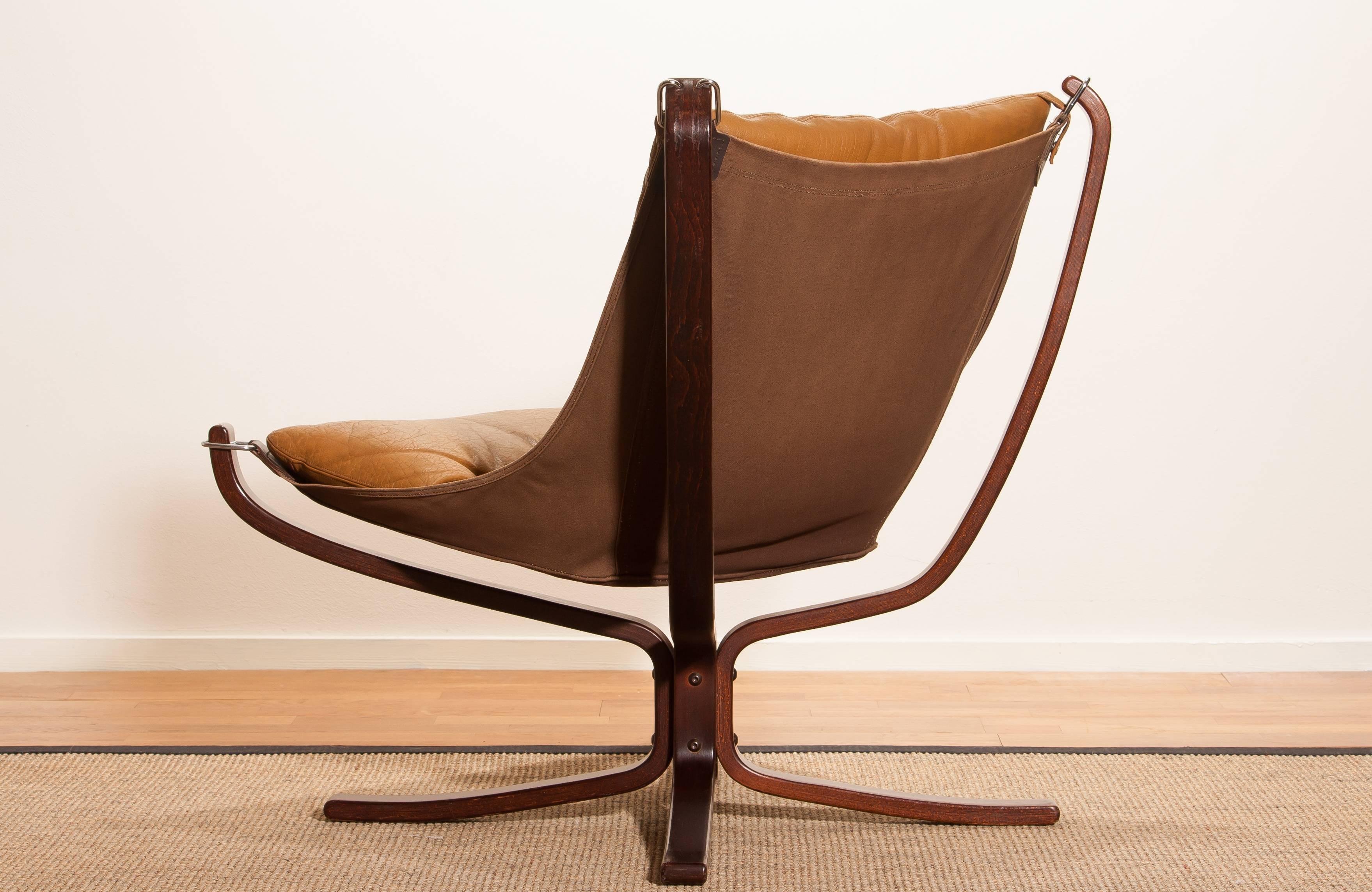 1970s, Camel Leather 'Falcon' Lounge or Armchair by Sigurd Ressell 4