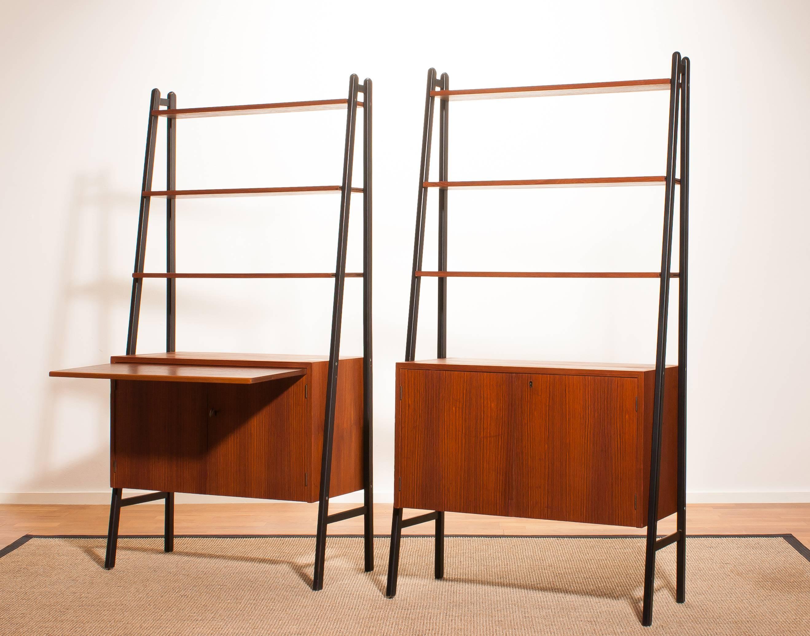 1950s, Two Teak Bookcases Roomdividers Cabinets In Excellent Condition In Silvolde, Gelderland