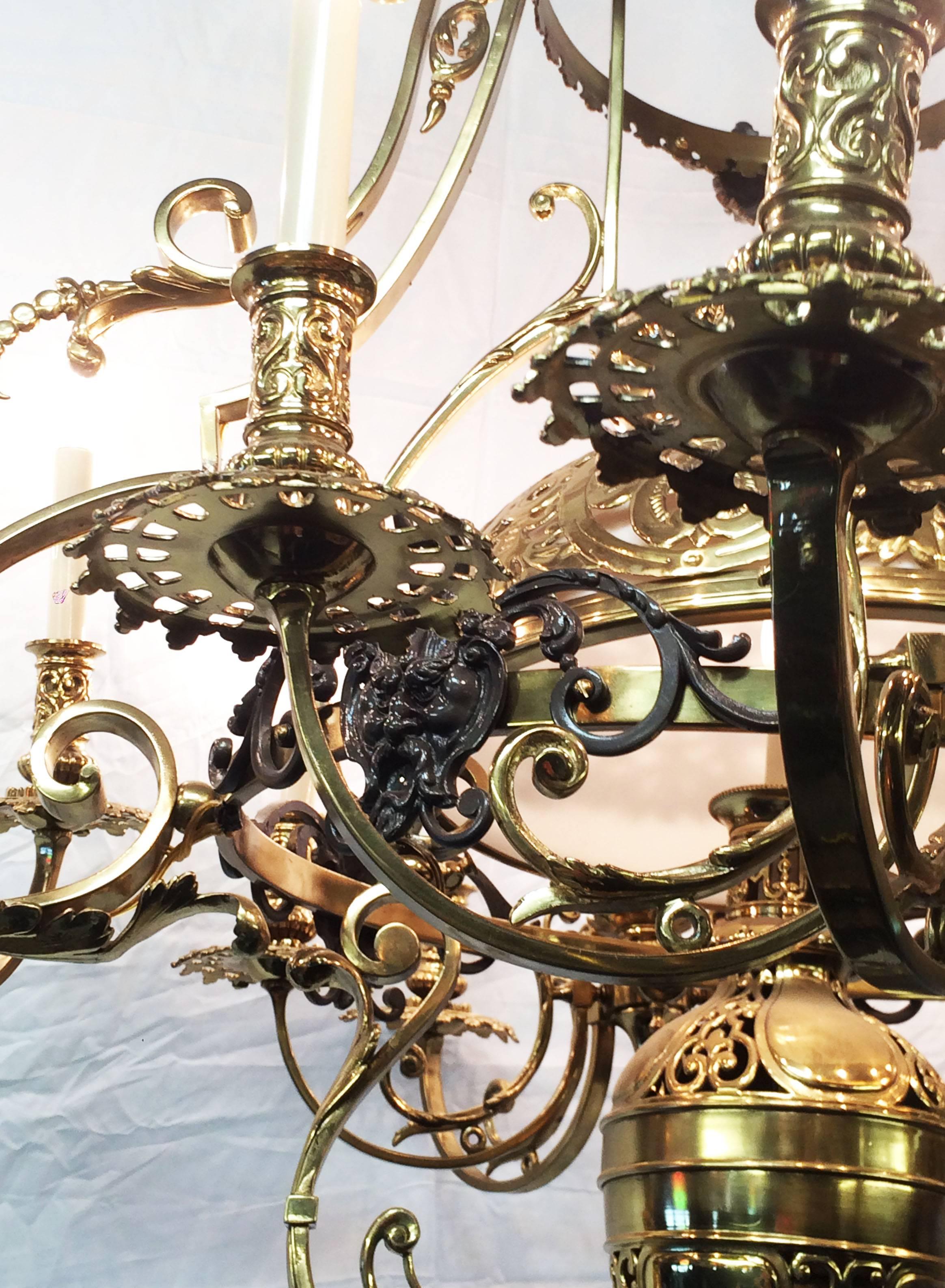 18th Century French Provincial Bronze Chandelier In Good Condition For Sale In Atlanta, GA