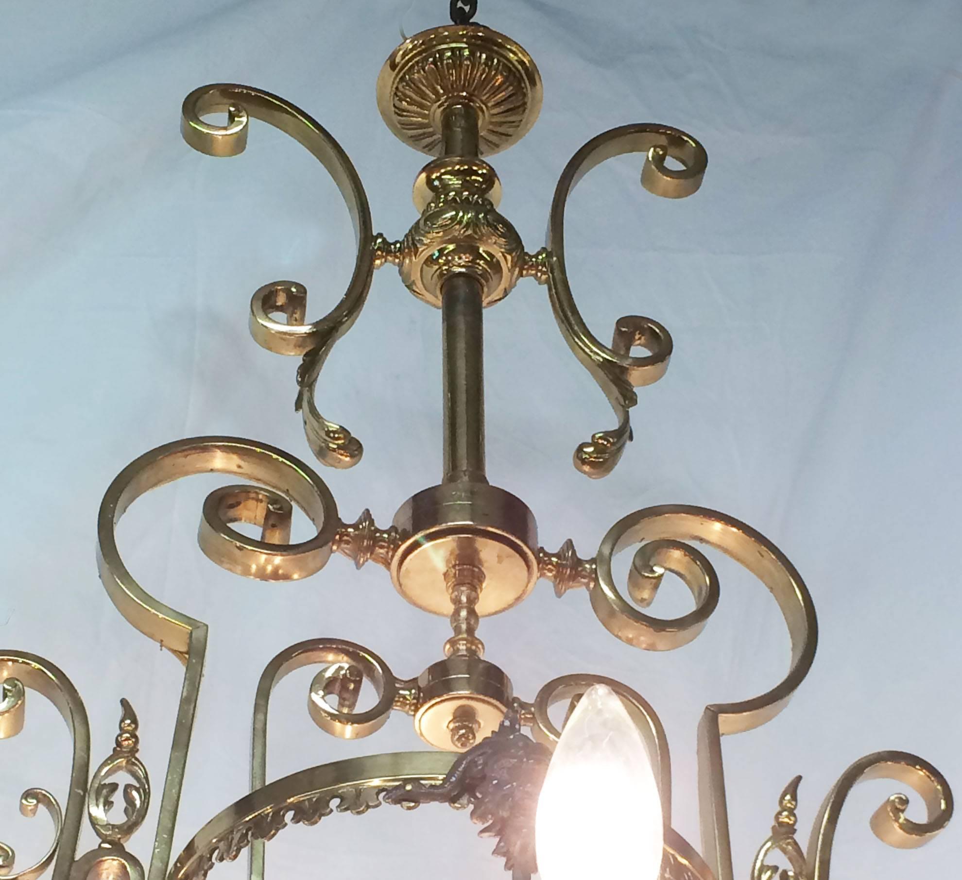 18th Century French Provincial Bronze Chandelier For Sale 4