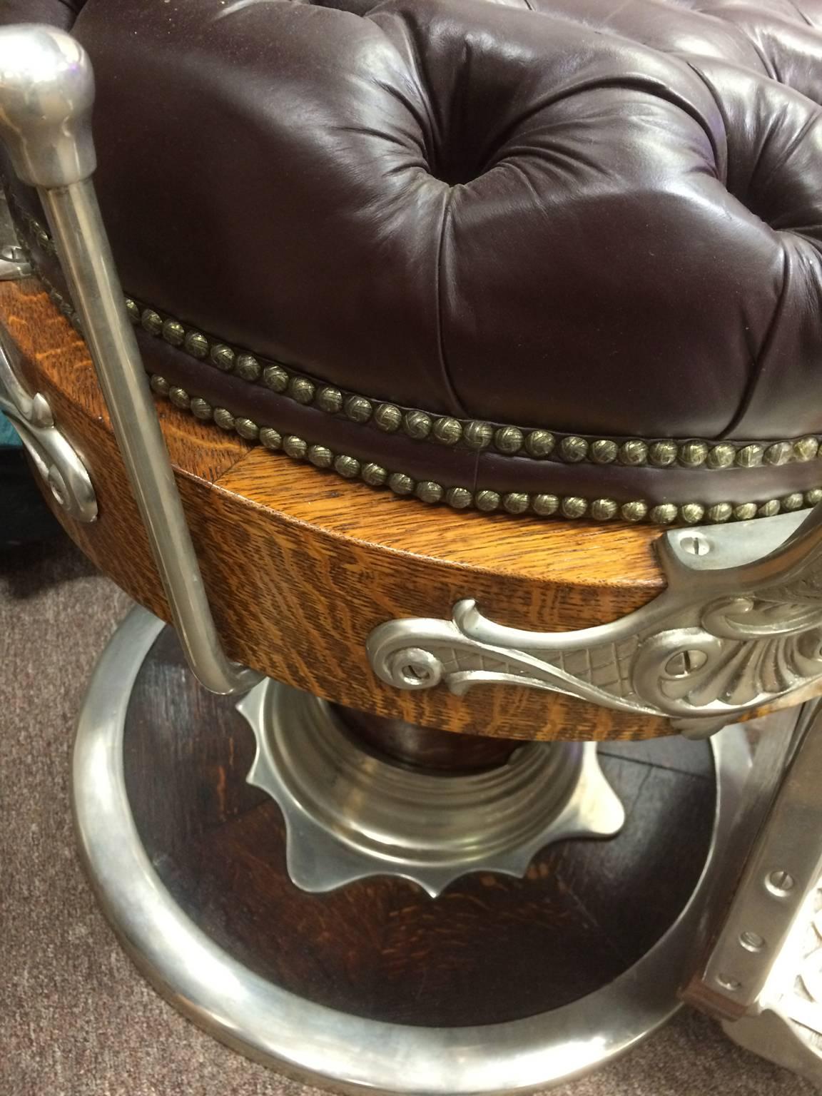 American Fully Restored Kochs Barber Chair For Sale