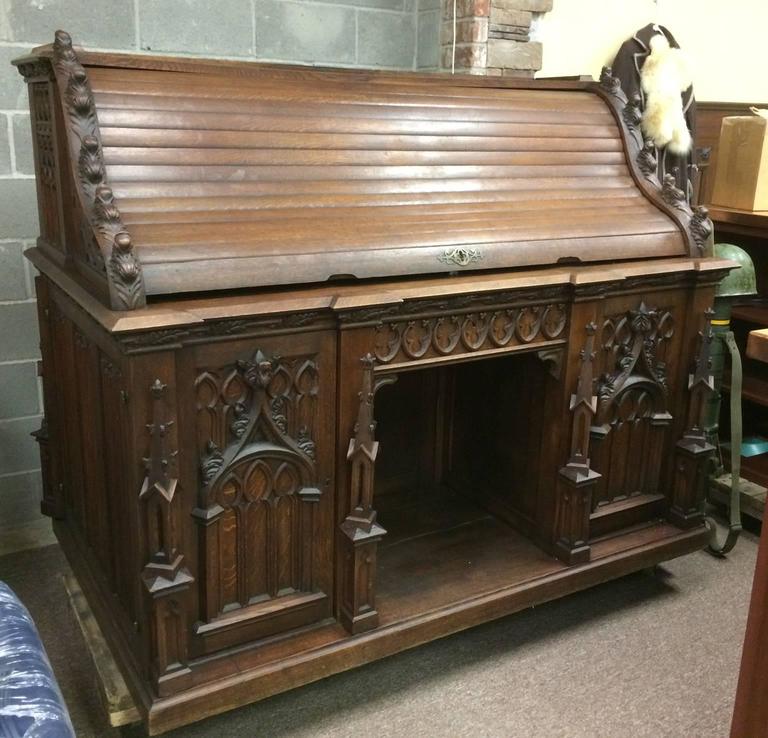 Amazing Gothic Roll Top Desk With Hidden Compartments For Sale At 1Stdibs | Antique  Roll Top Desk Hidden Compartment