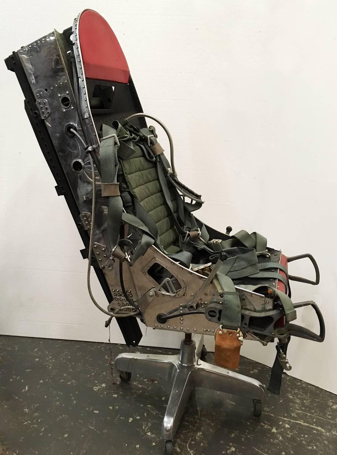 Other Polished F-16 Ejection Seat Turned Office Chair For Sale