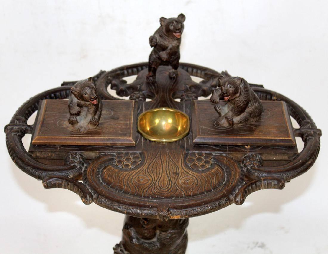 Swiss 19th Century Carved Black Forest Smoking Stand with a Music Box For Sale