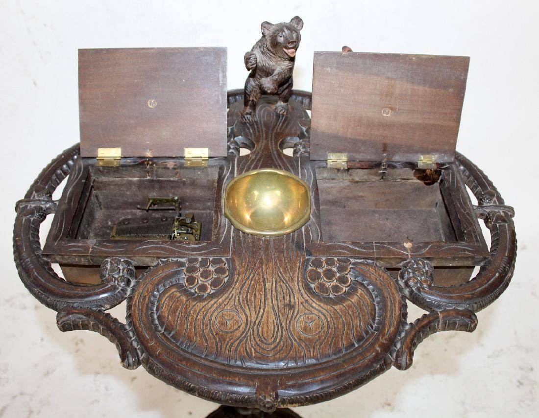 19th Century Carved Black Forest Smoking Stand with a Music Box In Good Condition For Sale In Atlanta, GA