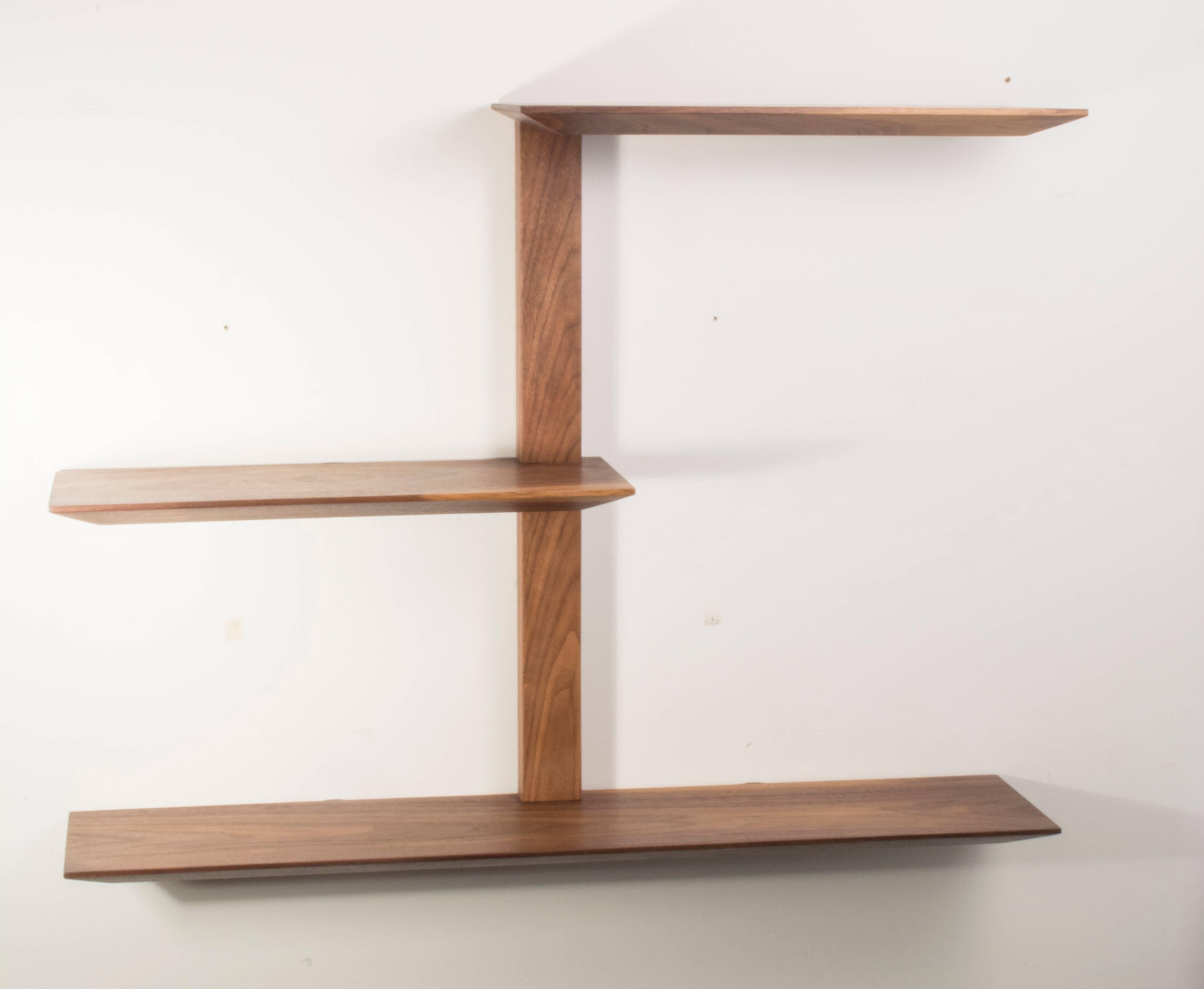Elemen Shelves II : american walnut , handmade original design made to order In New Condition For Sale In Brooklyn, NY