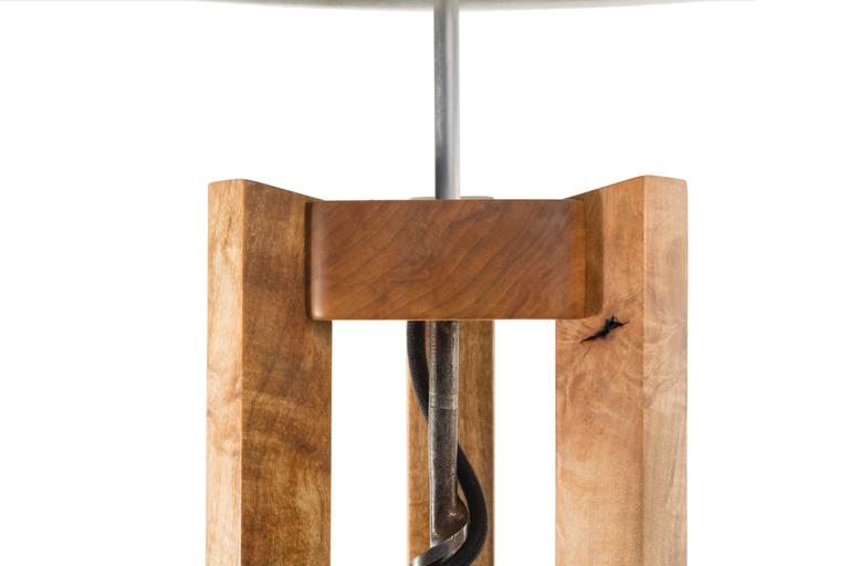 Bits Floor Lamp ambrosia maple, antique drill bit, handmade to order