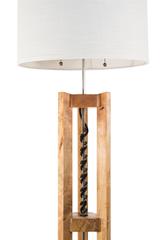 Bits Floor Lamp : ambrosia maple, antique drill bit, handmade to order