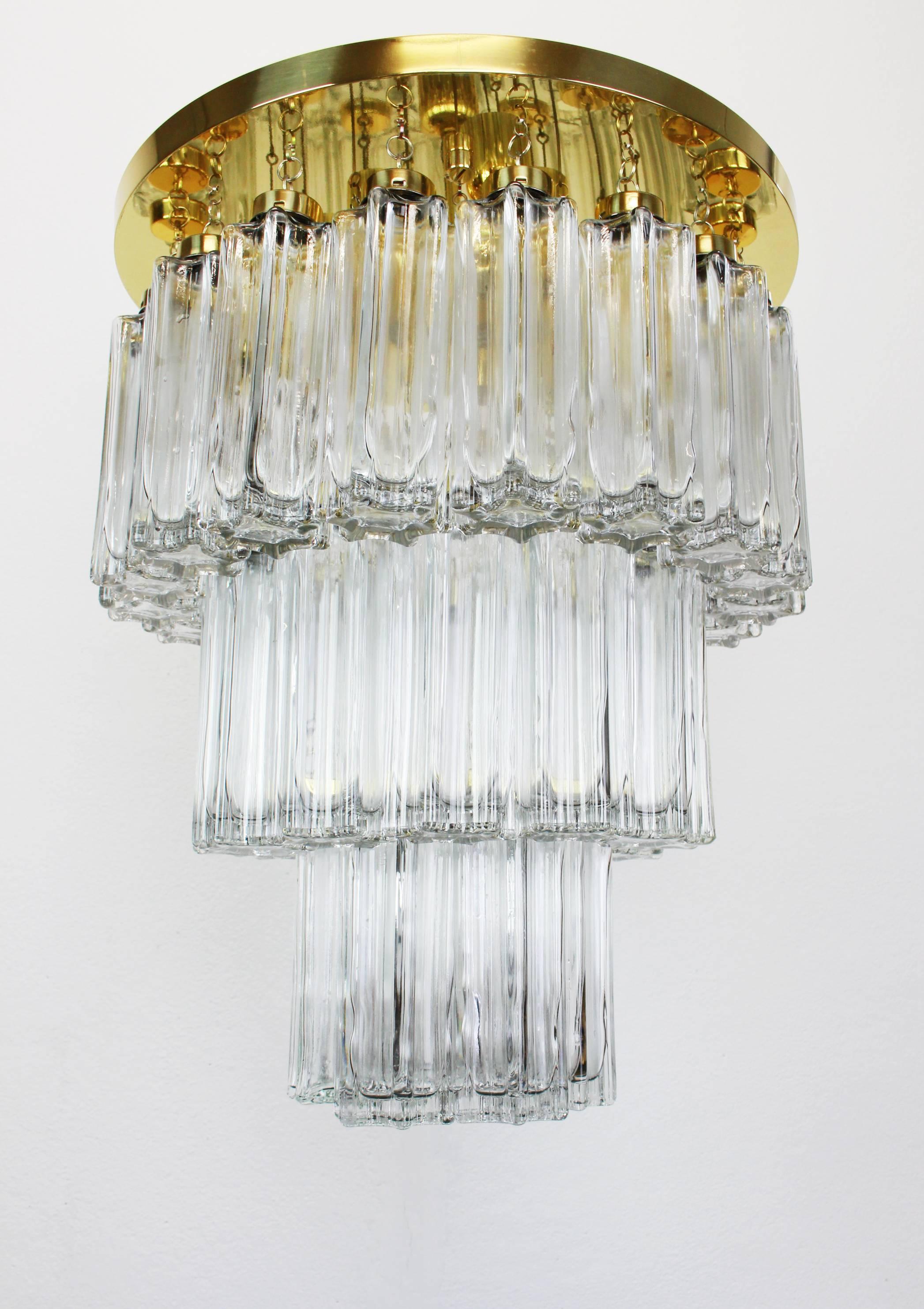 Set of Three Large Limburg Glass Chandelier, Germany, 1960s In Excellent Condition In Aachen, NRW
