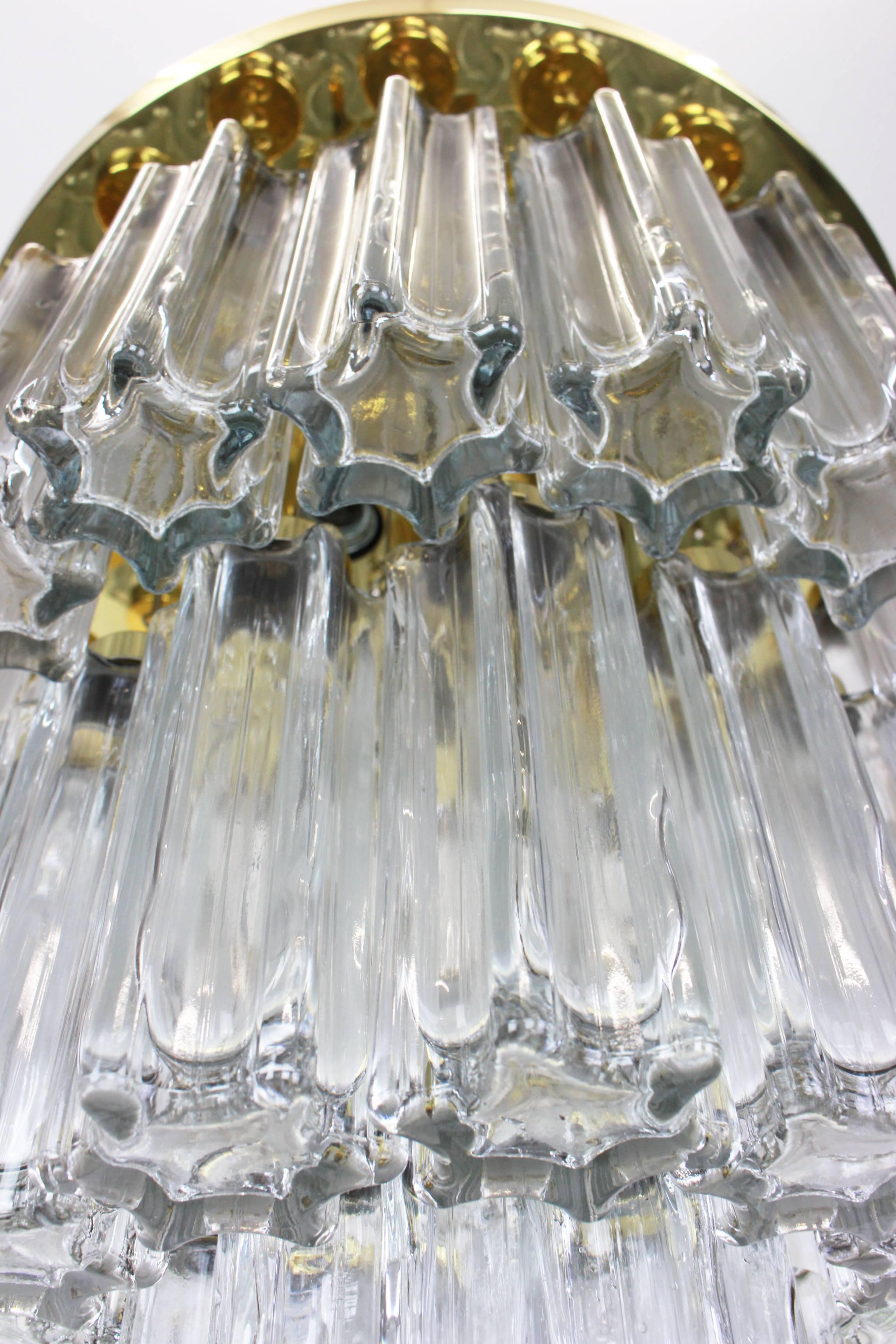 Set of Three Large Limburg Glass Chandelier, Germany, 1960s 1