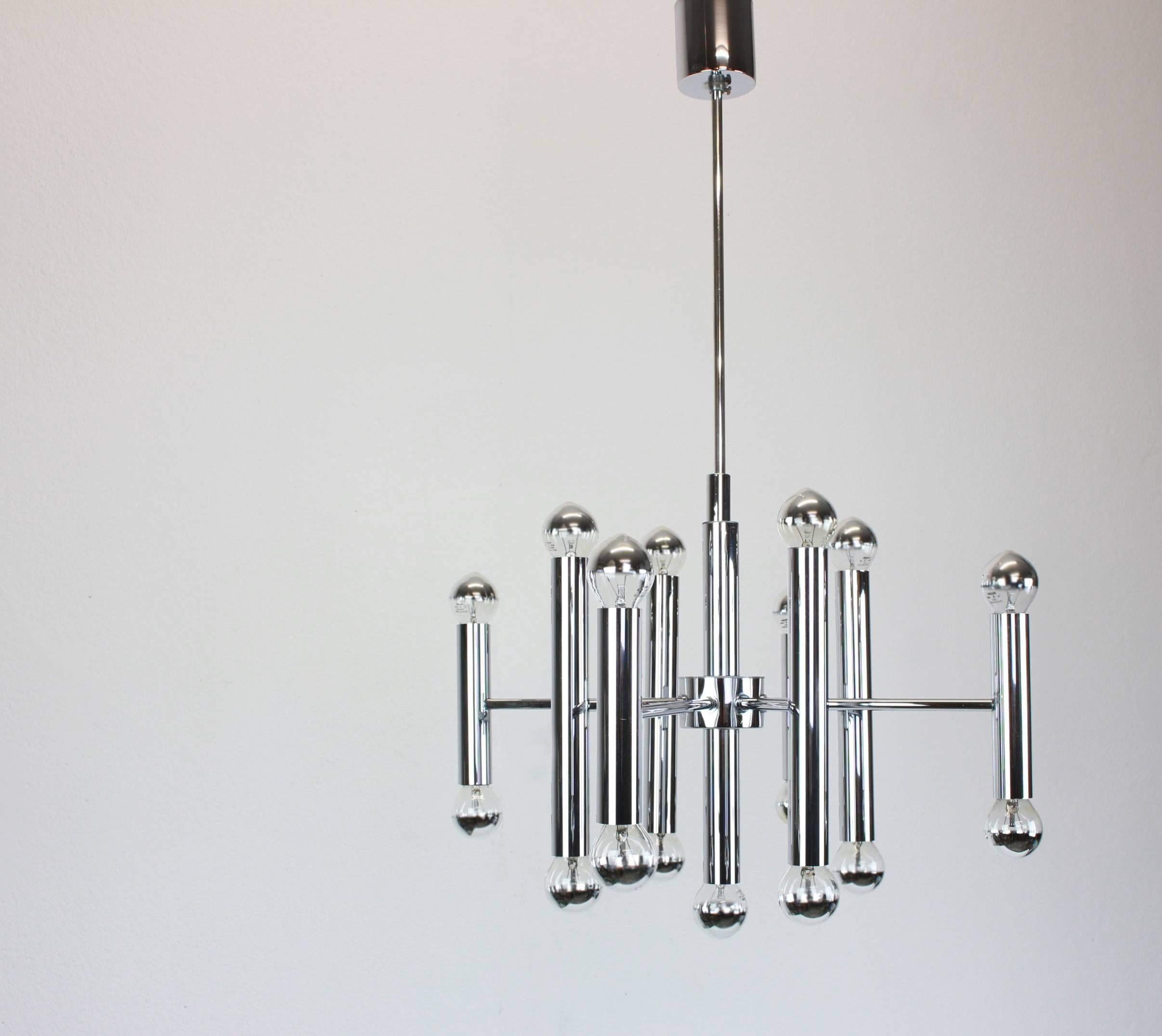 Late 20th Century Large Chrome Sputnik Chandelier by Cosack, Germany, 1970s