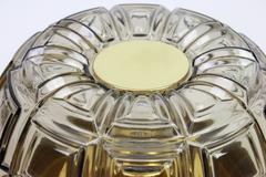 Pair of Brass and Amber Glass Sconces or Flush Mount by Limburg, Germany, 1960s