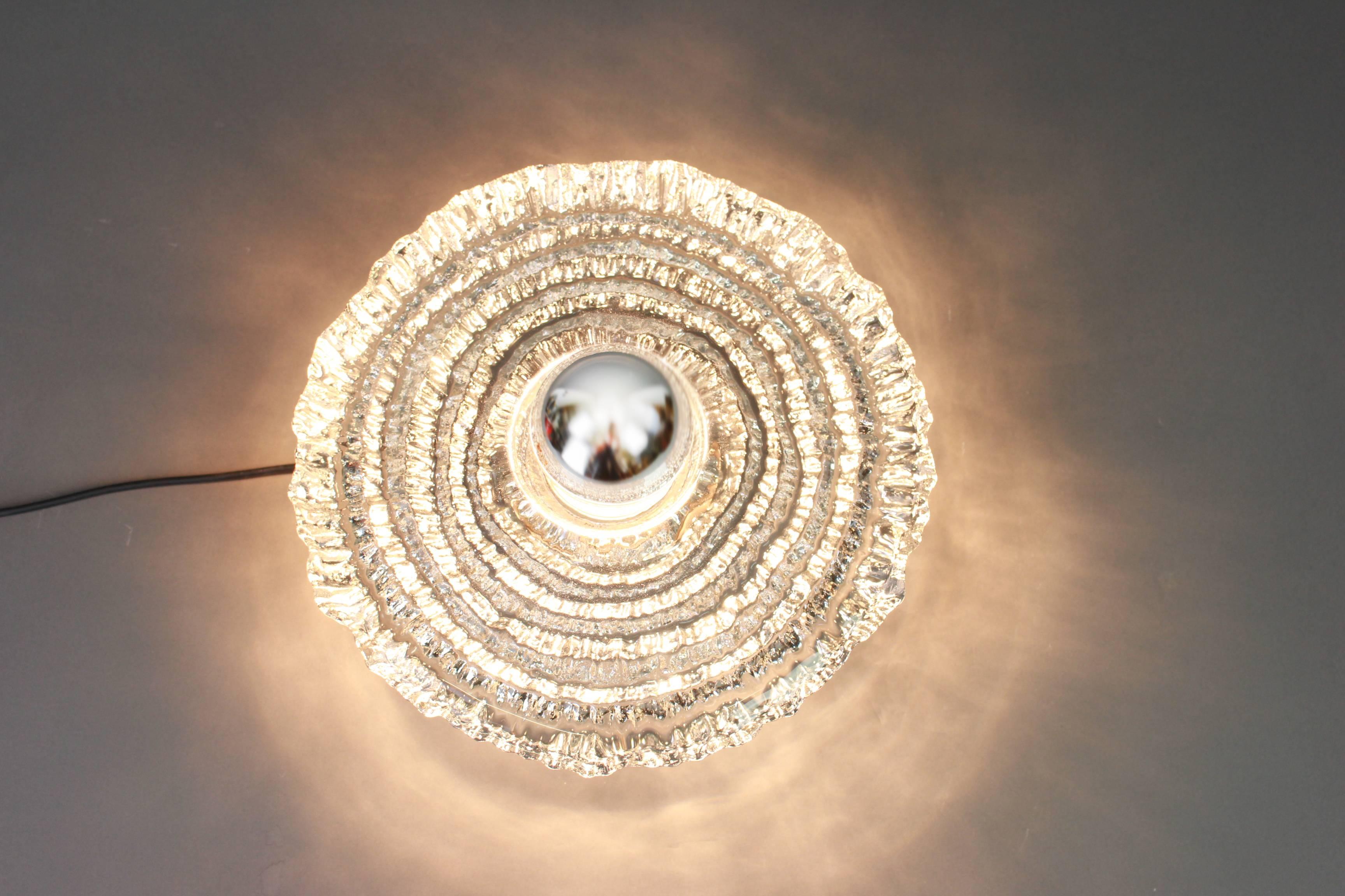 Late 20th Century 1 of 3 Exclusive Sputnik Crystal Glass Wall Sconce by Peill & Putzler, Germany
