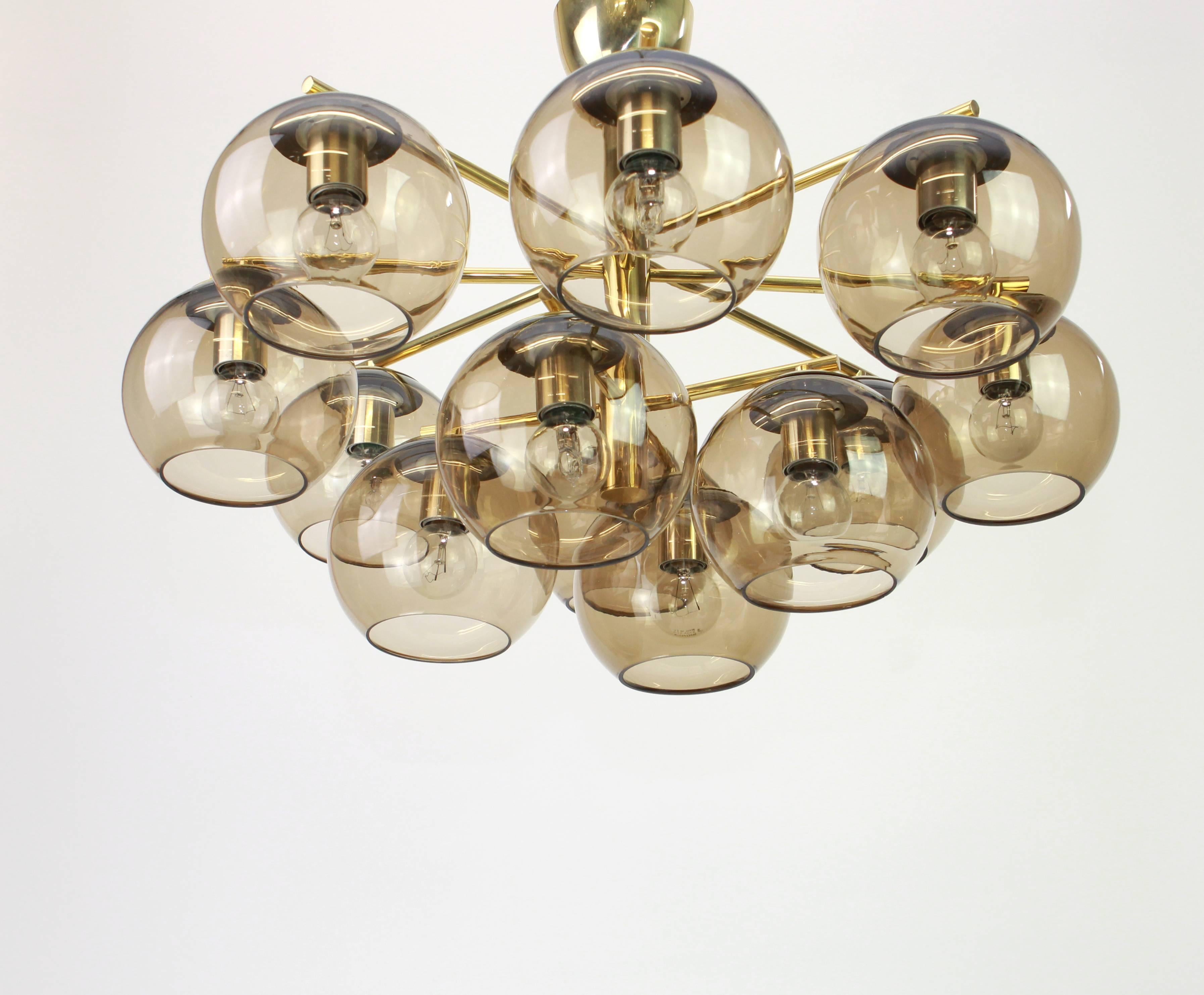 Scandinavian Hans-Agne Jakobsson Style Brass Chandelier