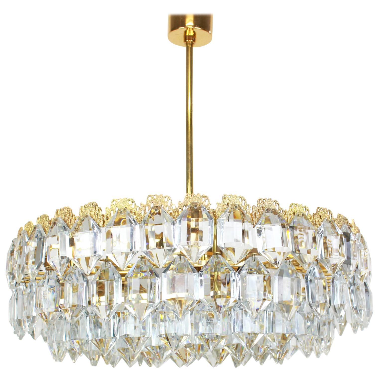 Bakalowits Chandelier, Brutalist Style and Crystal Glass, Austria, 1960s