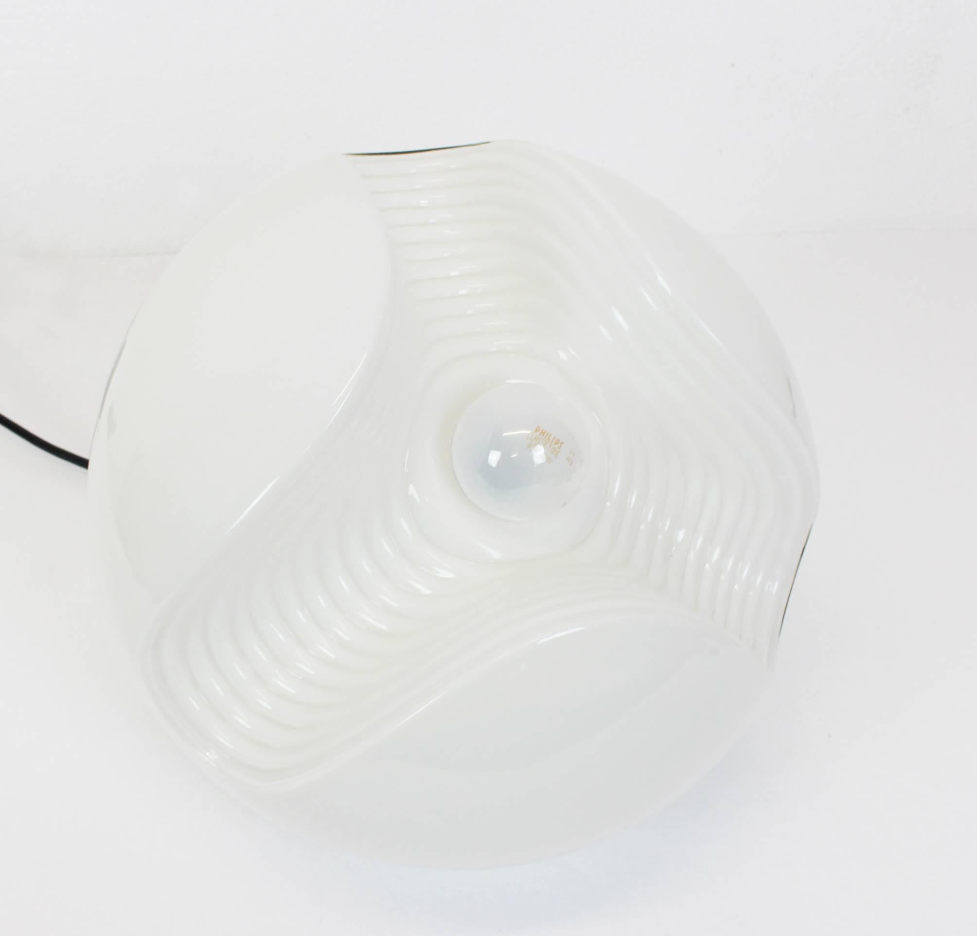 Late 20th Century Large White Glass Pendant Light by Koch and Lowy, Peill & Putzler, Germany