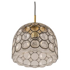 1 of 16 Iron and Clear Glass Pendant Lights by Limburg, Germany, 1960s