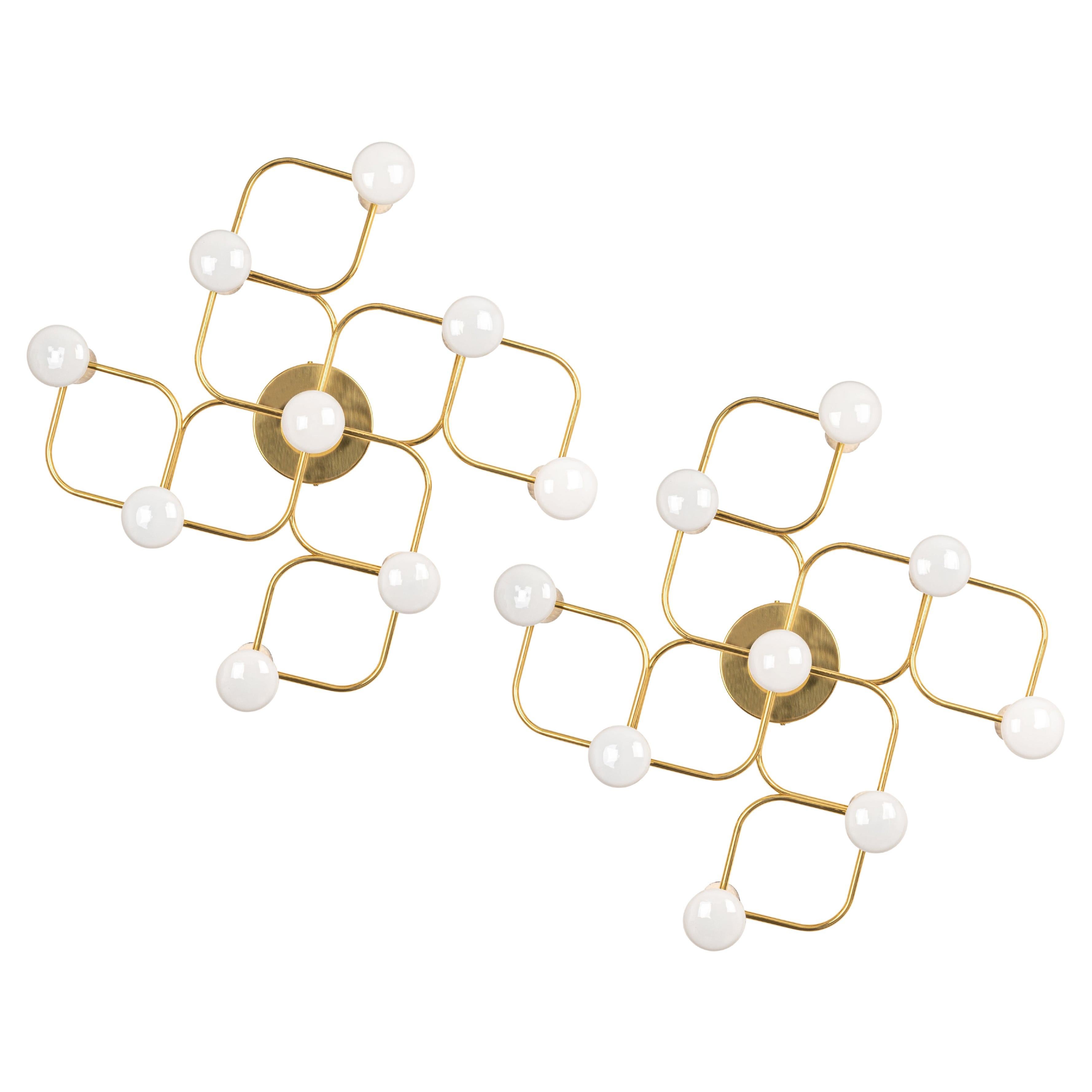1 de 2 Leola Empotrable Sciolari Light Fixture Latón, Alemania, 1970s
