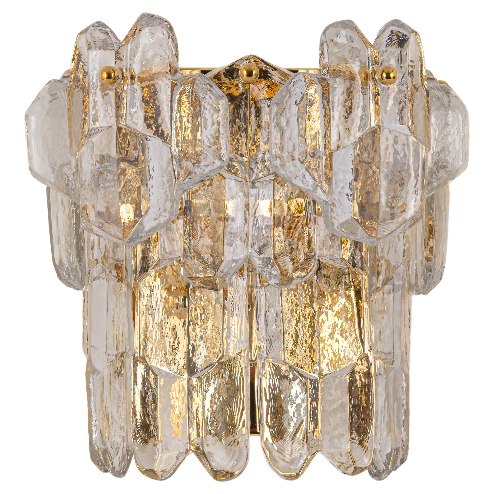 1 of 2 Pairs of Large Kalmar Sconces Wall Lights 'Palazzo', Austria, 1970s For Sale