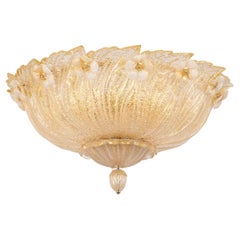 Retro 1 of 2 Large Grand Hotel Murano Ceiling Fixture by Barovier & Toso, Italy, 1970s
