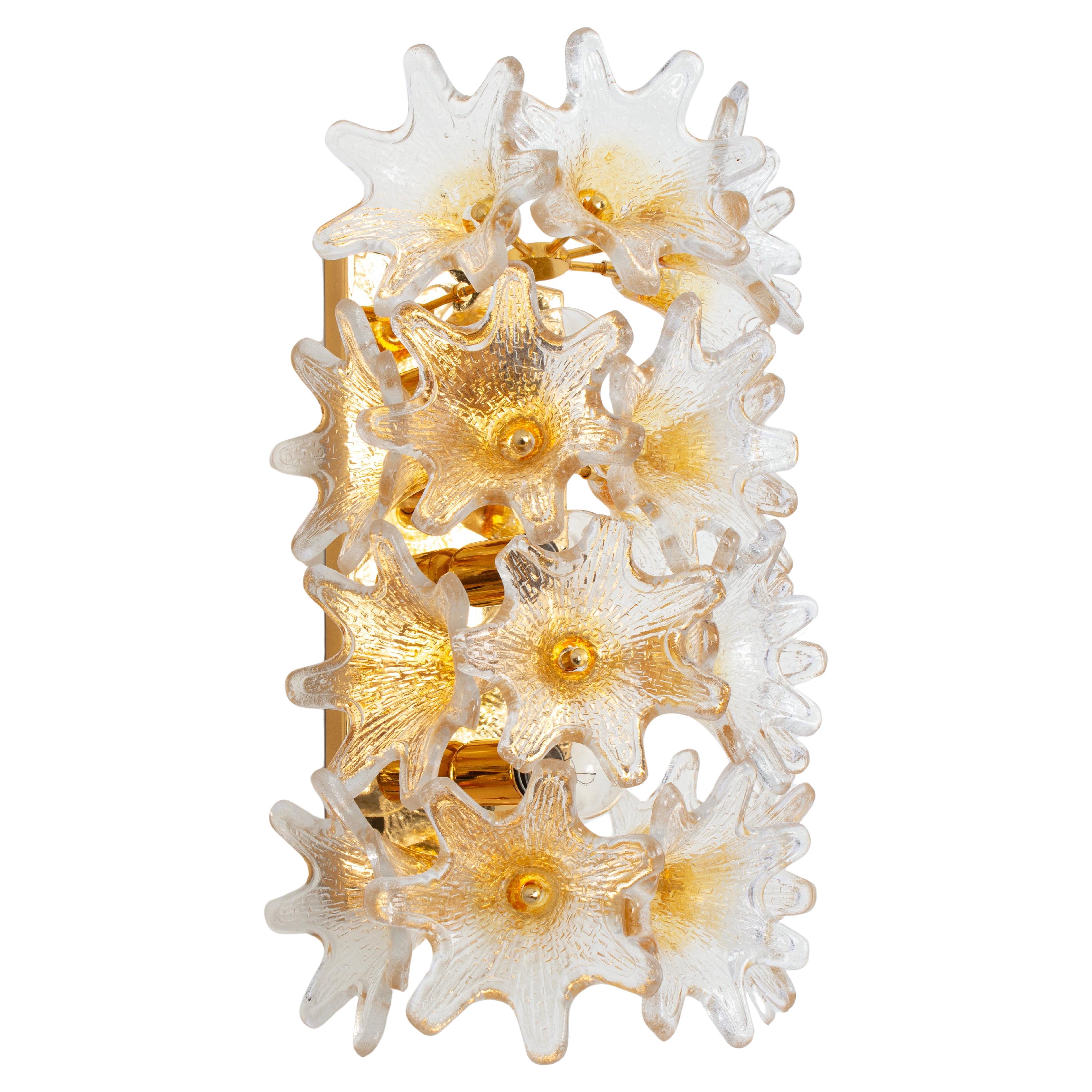 Pair of Large Murano Glass Wall Sconce by VeArt, Italy, 1980s In Good Condition For Sale In Aachen, NRW