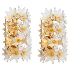Coppia di grandi applique in vetro di Murano di VeArt, Italia, anni '80