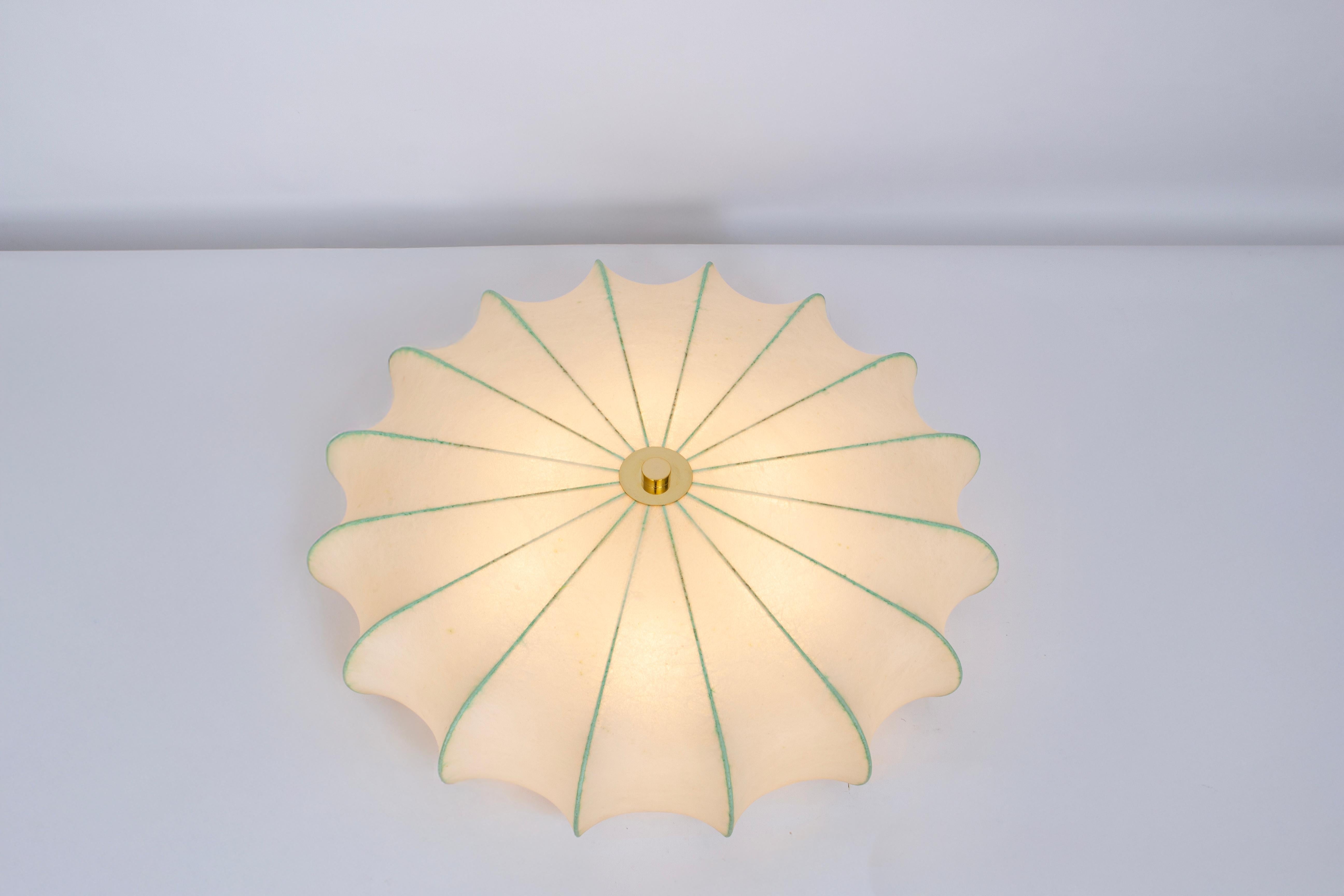 Large Round Cocoon Flushmount, Goldkant, Germany, 1970s For Sale 1