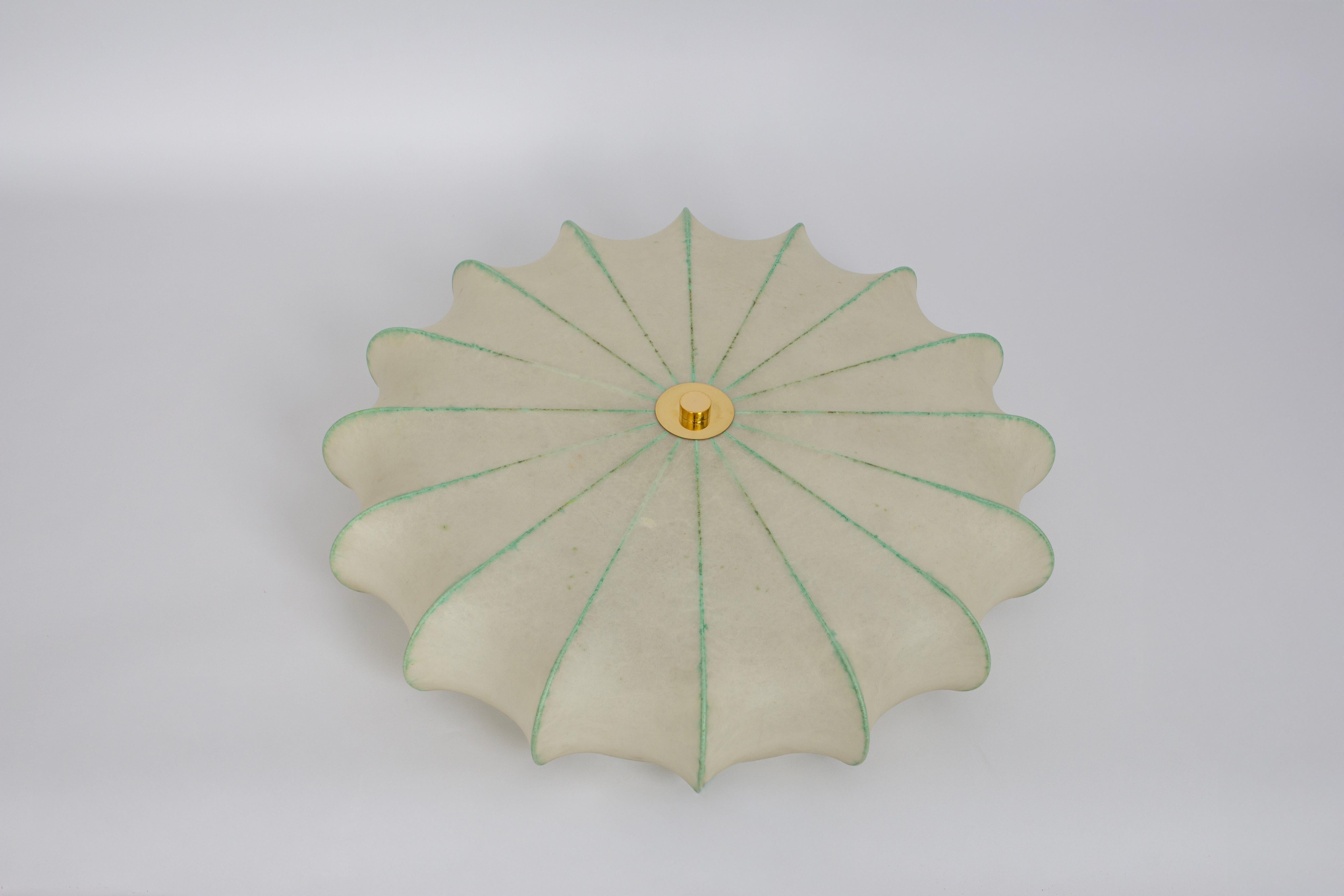 Large Round Cocoon Flushmount, Goldkant, Germany, 1970s For Sale 2