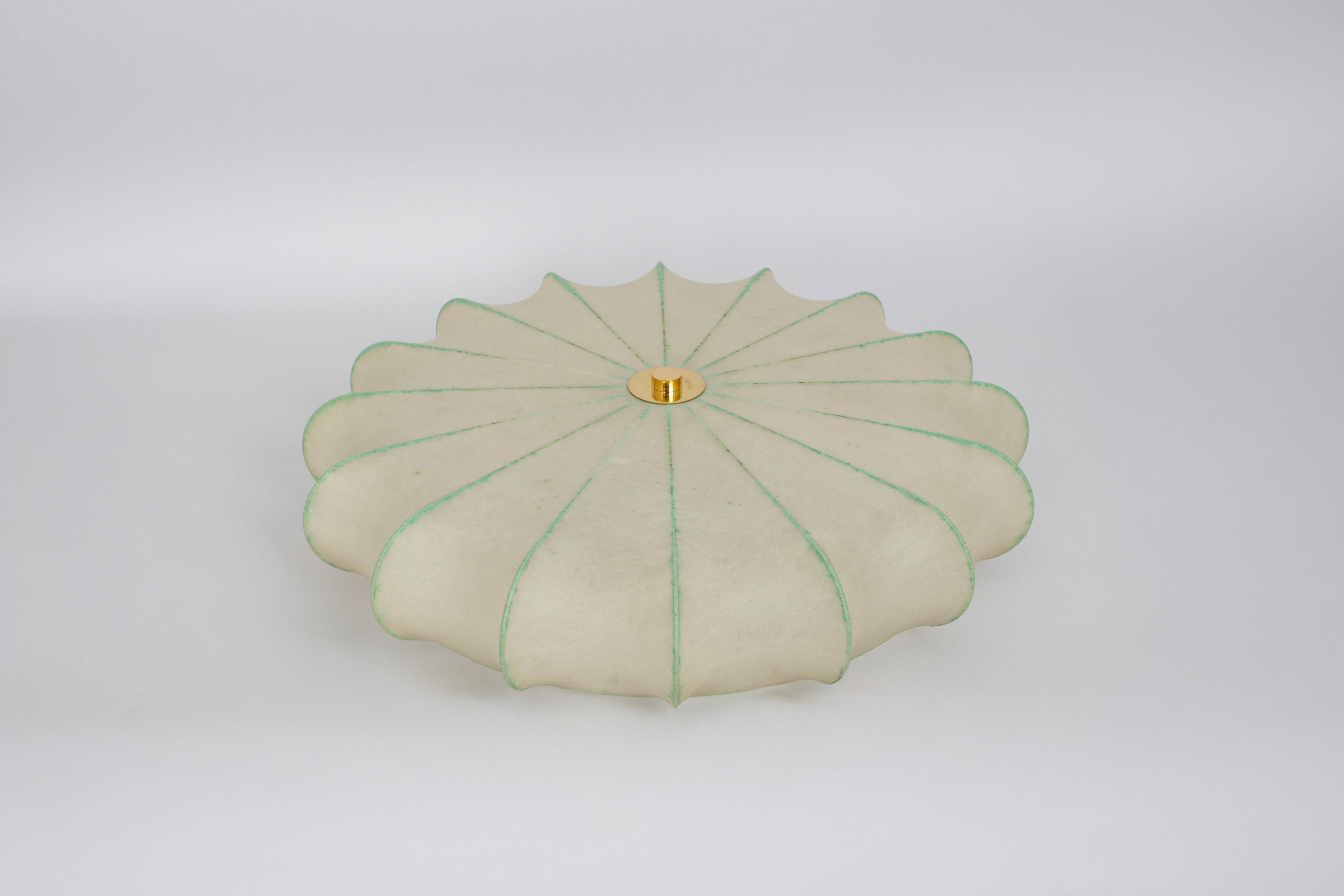 Large Round Cocoon Flushmount, Goldkant, Germany, 1970s For Sale 3