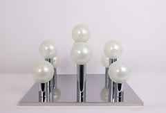2 lampade da incasso grandi, design di Motoko Ishii - Cromo e madreperla - Staff, anni '70