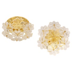 Set of 2 Stunning Petite Glass Flower Wall Light by Ernst Palme, Germany, 1970s