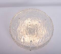 Large Murano Glass Flushmount Fixture in style of Kaiser, Germany, 1960s