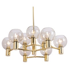 Stunning Large Sciolari Style Brass Chandelier, Germany, 1960s