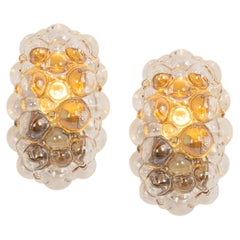 1 of 6 Amber Bubble Glass Sconces by Helena Tynell, Limburg, Germany