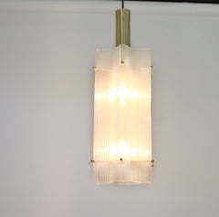 1 di 2 Grande pendente in vetro “Ice” di Murano, realizzato da Limburg, Germania, anni ’70