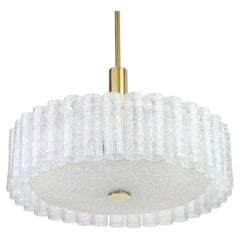 Large Murano Ice Glass Tubes Chandelier by Doria, Germany, 1970s