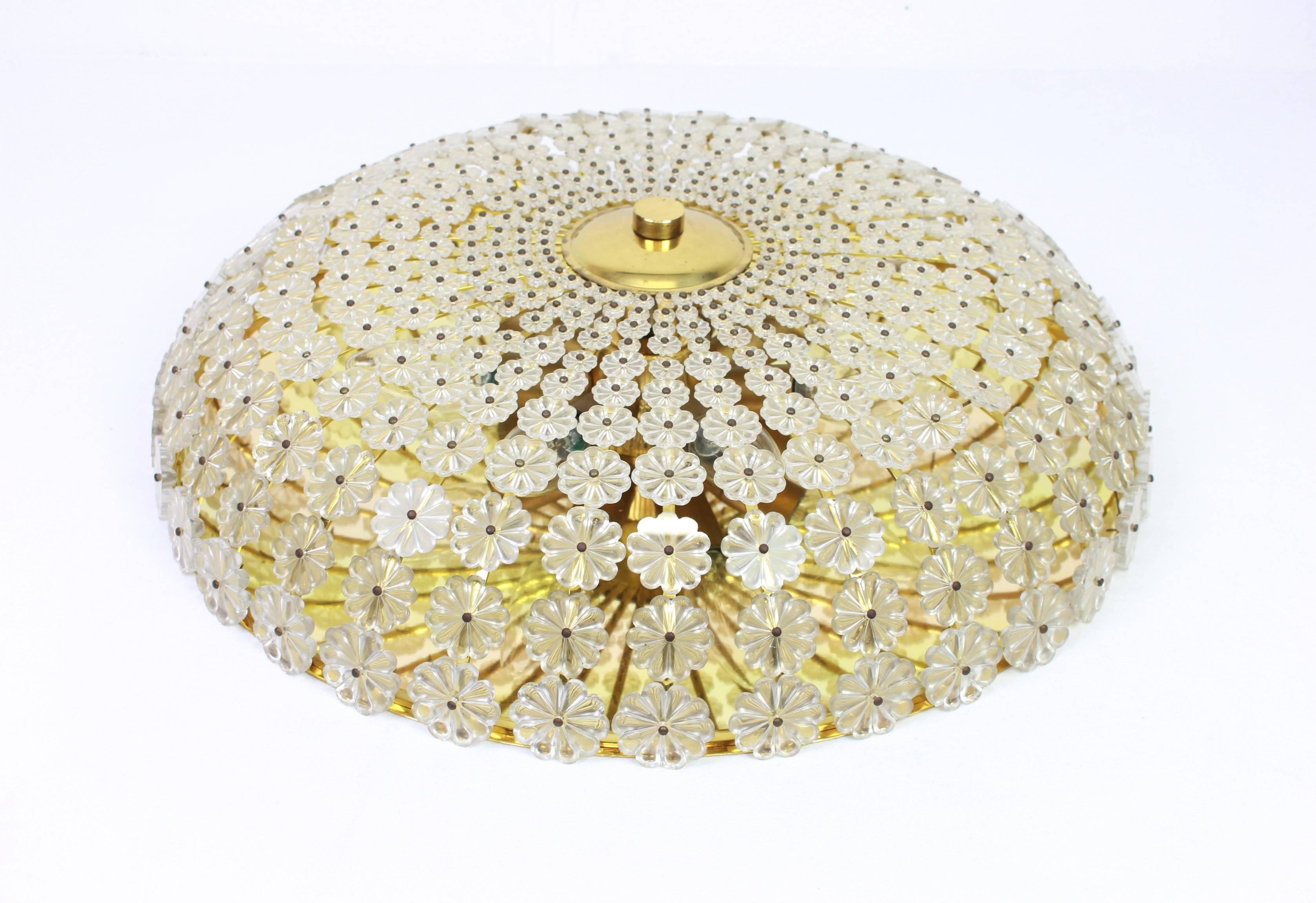 Austriaco Grande lampada a incasso a forma di fiore di Emil Stejnar, Austria, anni '60 in vendita