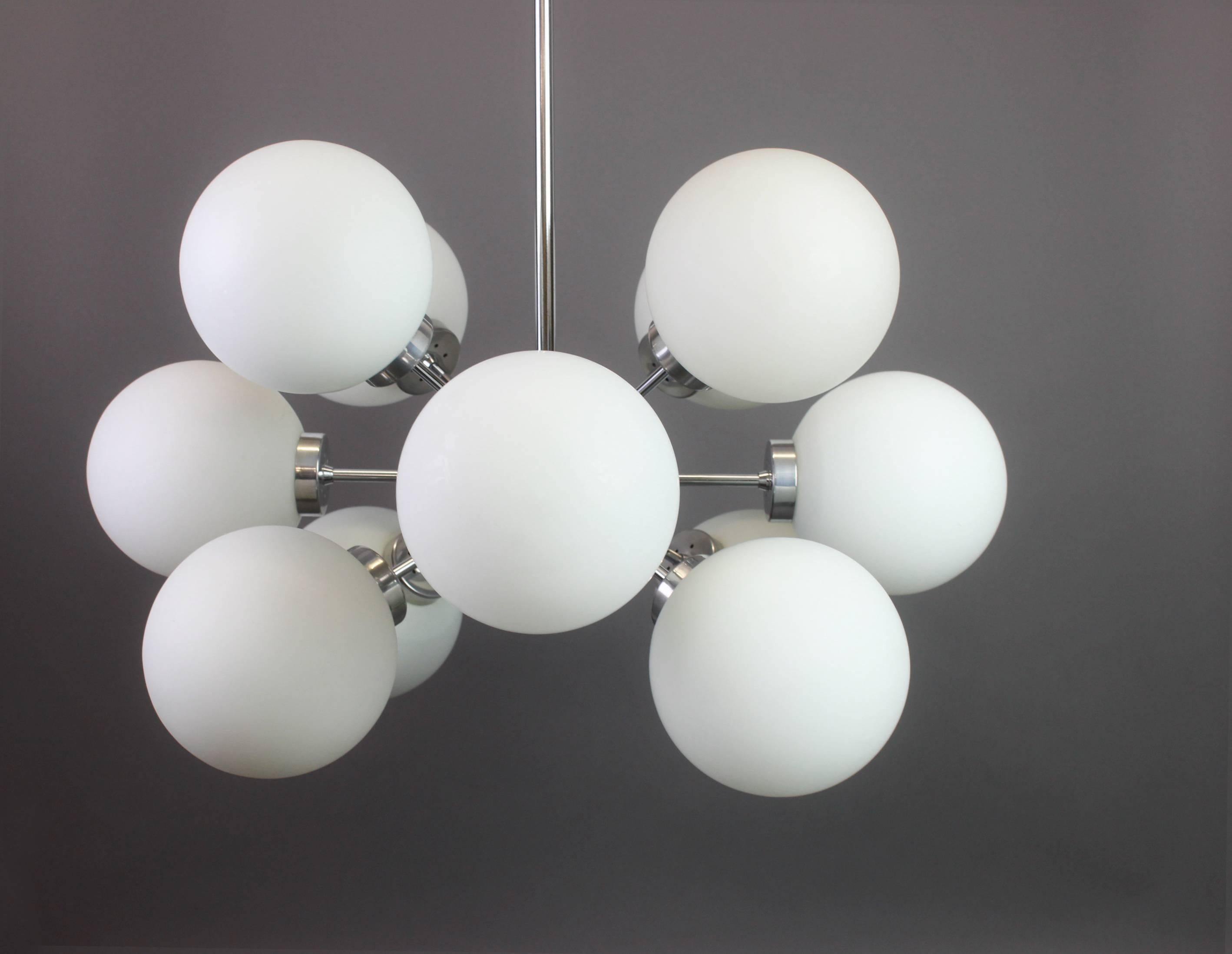 Chrome Stunning 12-Arm Sputnik Chandelier by Richard Essig, Germany, 1960s