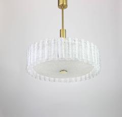 Large Murano Ice Glass Tubes Chandelier by Doria, Germany, 1970s