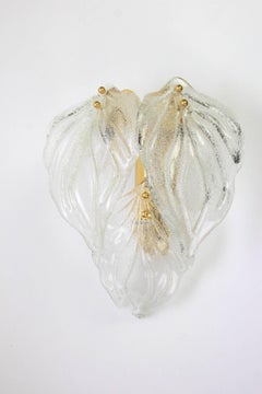 Pair of Large Stunning Murano Glass Wall Sconce by Novaresi, Italy, 1970s