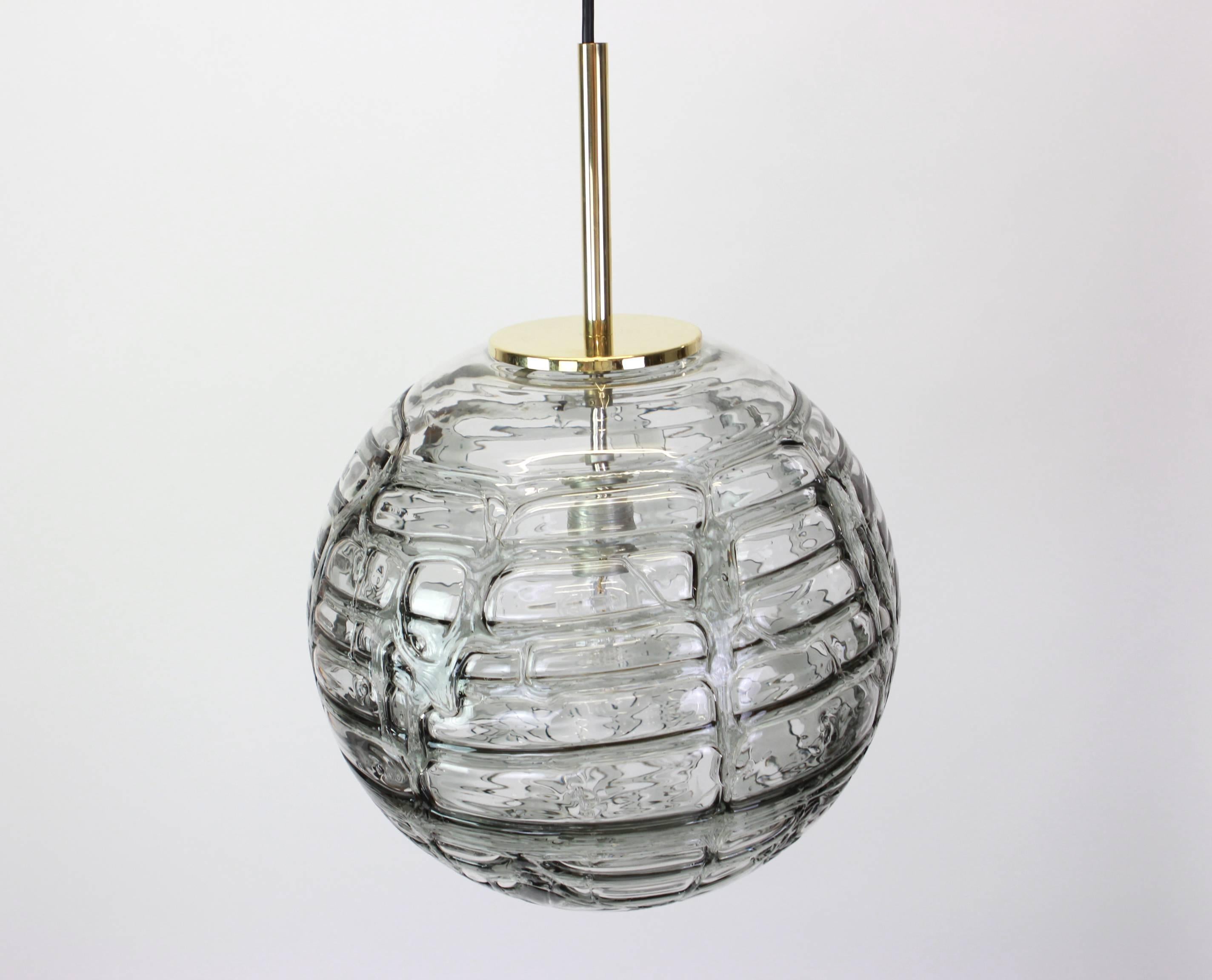 Rare Large Murano Ball Pendant Light by Doria, Germany, 1970s In Excellent Condition In Aachen, NRW