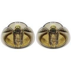 Pair of Large Wall Sconce Flush Mount, Koch & Lowy by Peill & Putzler, Germany