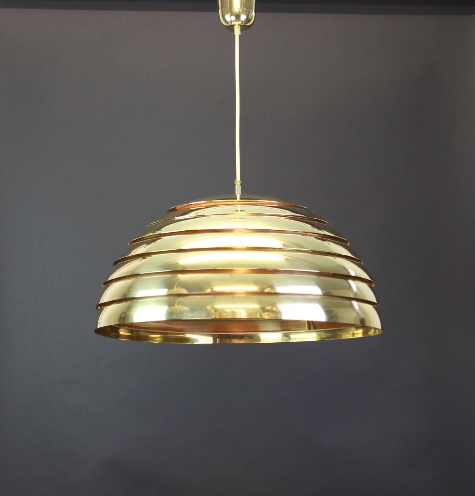 Large Brass Dome Pendant Light by Florian Schulz, Germany In Good Condition In Aachen, NRW