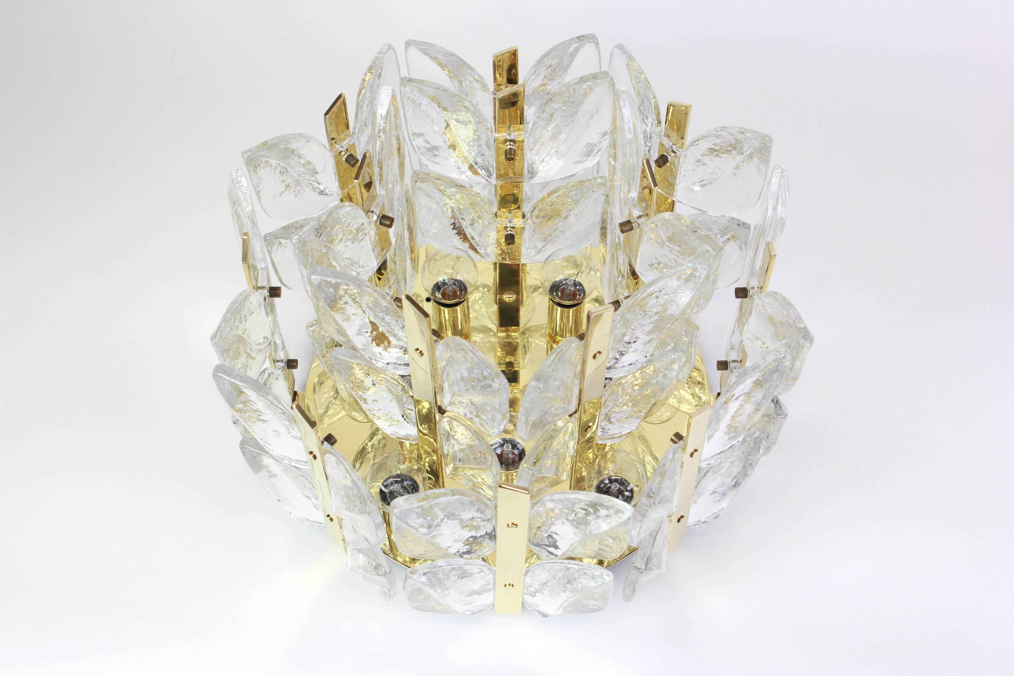 Stunning Brass, Crystal Glass Light Fixture Floria, Kalmar, Austria, 1970 2